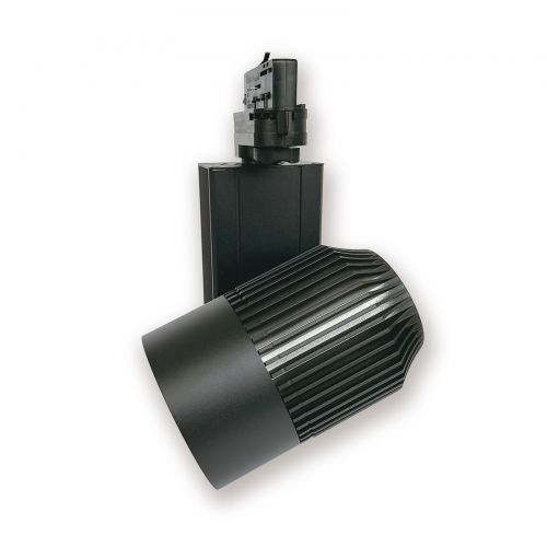 Foco LED 30W de carril trifásico alto rendimiento, negro